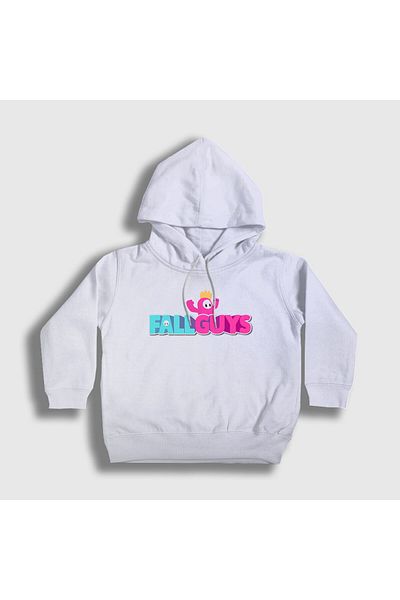 Presmono Hanorac cu glugă unisex pentru copii, logo alb V2 Game Fall Guys361180tt