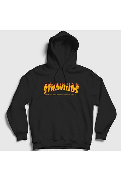 Presmono Унисекс черен суитшърт с качулка Thrasher K-pop Stray Kids 414101tt