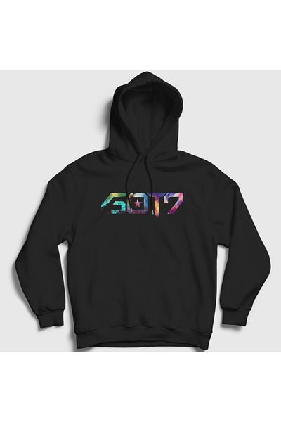 Presmono Унисекс суитшърт с качулка Got7 Black Nebula - 409243tt