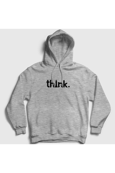 Presmono Φούτερ Unisex Grey Think Chess Chess με κουκούλα 341641 ττ