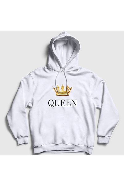 Presmono Φούτερ Unisex White Queen με κουκούλα 386233 ττ