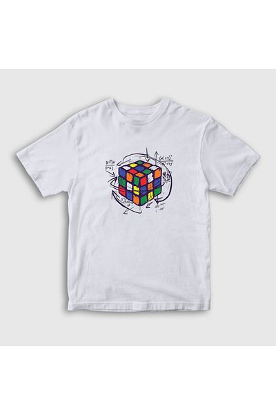 Presmono Tricou unisex pentru copii alb Solving Rubiks Cube Rubik Kupu340608tt