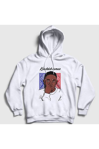 Presmono Unisex Λευκή αφίσα Kendrick Lamar Hooded φούτερ 369247 ττ