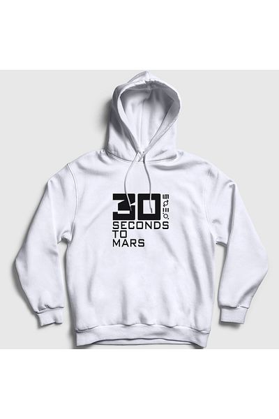 Presmono Φούτερ με κουκούλα Unisex Λευκό κάλυμμα 30 Seconds To Mars 377588 ττ