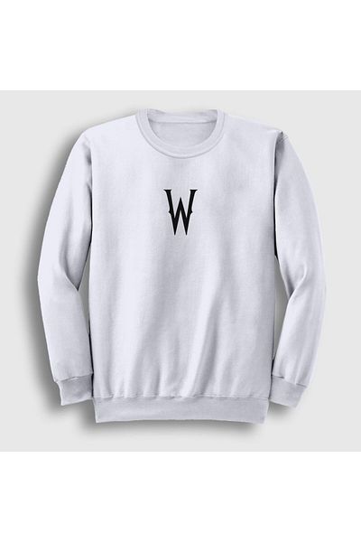Presmono Unisex Λευκό λογότυπο W Φούτερ Τετάρτης Addams Family Addams Family 366448 ττ
