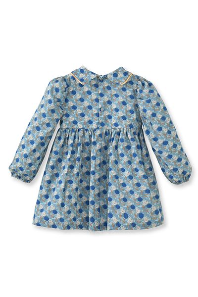 Maya And Luca Girl's Dress Floral Long Sleeve Lined Ribbed 100% Cotton