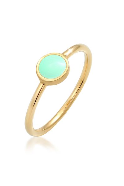 ELLI Ring Damen Solitär Stack Basic mit Emaille Schwarz aus 925 Sterling Silber