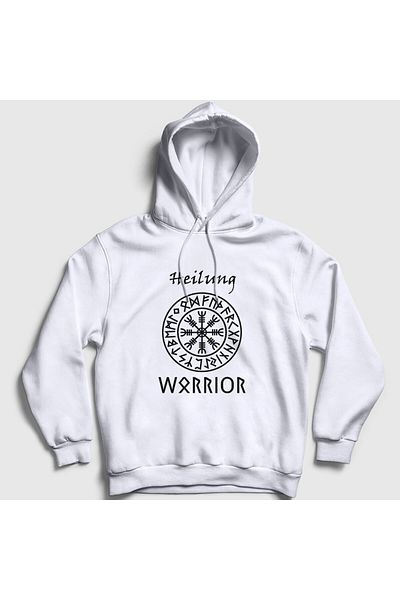 Presmono Φούτερ Unisex White Warrior Heilung με κουκούλα 415131 ττ