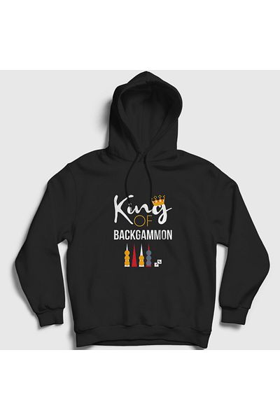 Presmono Φούτερ με κουκούλα Unisex Black King Of Backgammon Game Backgammon 418398 ττ