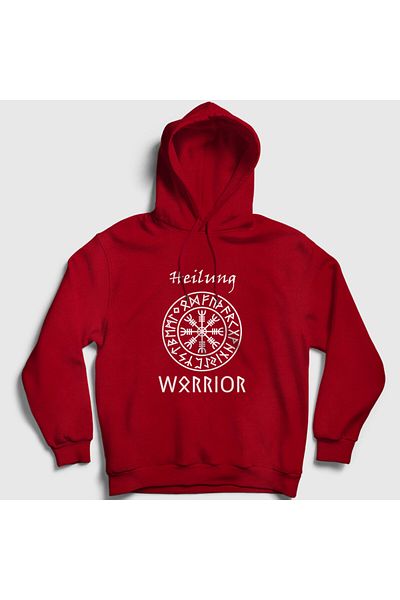 Presmono Унисекс суичър с качулка Red Warrior Heilung 415131tt