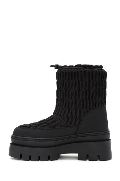 Derimod Women's Black Thick Soled Fabric Boots 24Wfd 491314