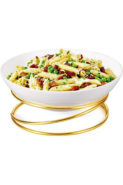 ORCHID 12.5Ò Round Ceramic Serving Bowl With Gold Stand