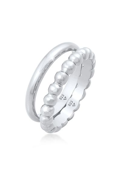ELLI Inel Doamnă Bandă Inel Duo Basic Ball Trend Basic În Argint Sterling 925