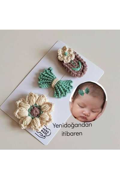Kadın Girişimciler Atölyesi Newborn Baby Buckle 3-Piece Clip Baby Hairless Ba...