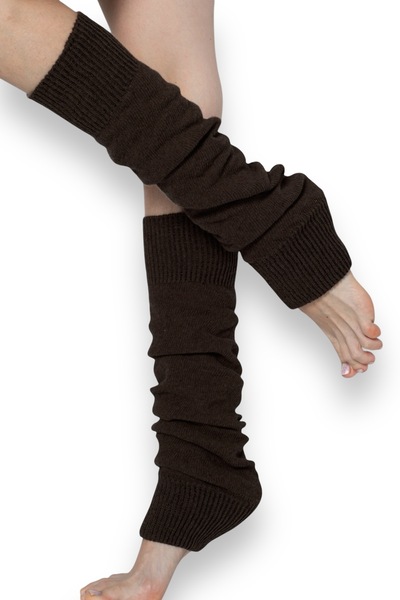 Nitesheys Клинове от естествена вълна Кафяви зимни дамски наколенки Дебели чорапи без крака над коляното