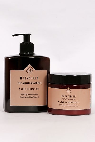 HAISYHAIR Argan Shampoo 500 ml & Argan Mask 400 ml Set