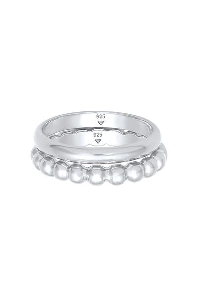 ELLI Inel Doamnă Bandă Inel Duo Basic Ball Trend Basic În Argint Sterling 925