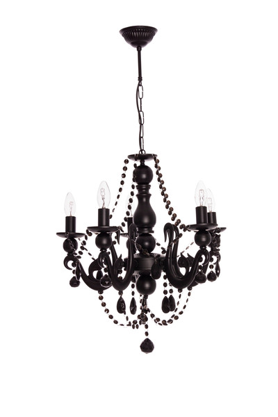 Umur Aydınlatma Bella Retro 5'li Siyah Kristal Taşlı Sarkıt Avize