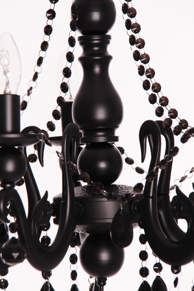 Umur Aydınlatma Bella Retro 5'li Siyah Kristal Taşlı Sarkıt Avize