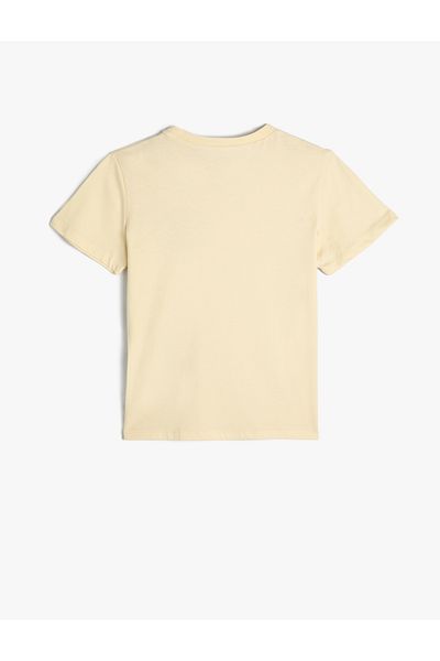 Koton T-Shirt Short Sleeve Crew Neck Print Detailed Cotton