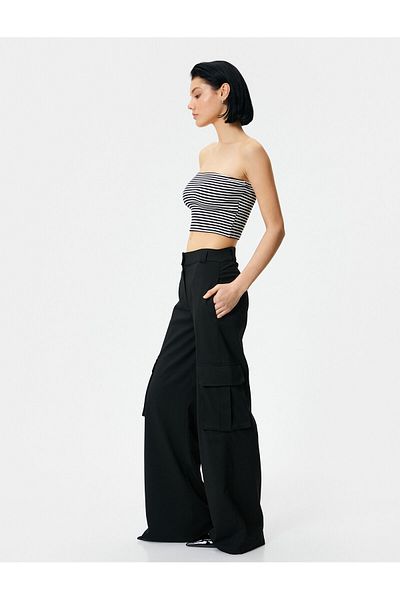 Koton Trägerloses Crop Top aus Baumwolle
