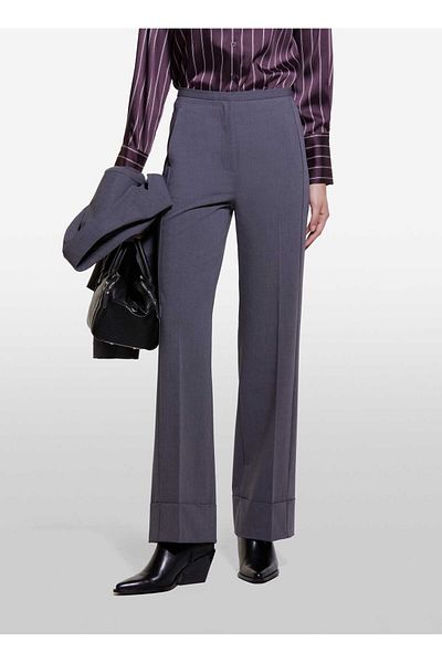 Sisley Normal Waist Normal Dark Gray Women's Pants 4Jyqlf061