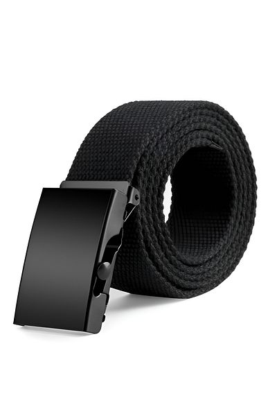 VANİLLA COLLECTİON Αντιαλλεργική ματ πόρπη Tactical Style υφασμάτινη ζώνη καρφίτσας Μαύρο χρώμα