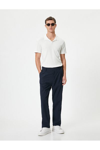 Koton Bavlněné tričko Polo Neck Slim Fit - Krátký rukáv