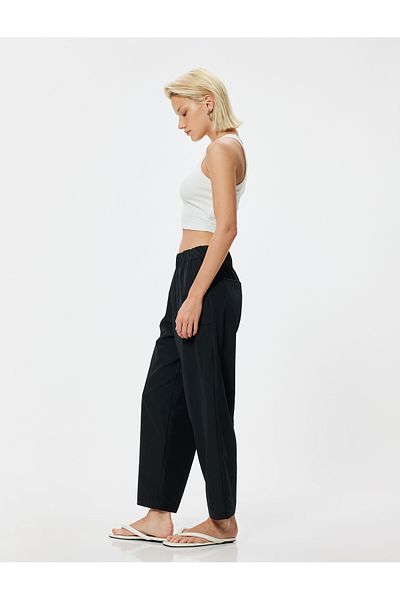 Koton Standard Waist Wide Leg Trousers with Pockets