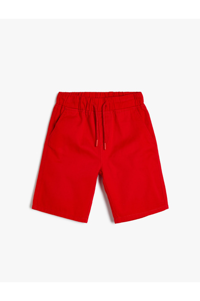 Koton Basic Şort Beli Bağlamalı Cepli Pamuklu