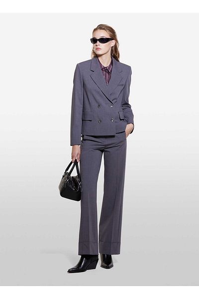 Sisley Normal Waist Normal Dark Gray Women's Pants 4Jyqlf061