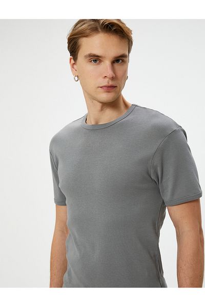 Koton Basic T-Shirt Slim Fit Crew Neck Short Sleeve Cotton