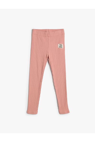 Koton Basic-Leggings mit elastischem Bund aus gerippter Baumwolle