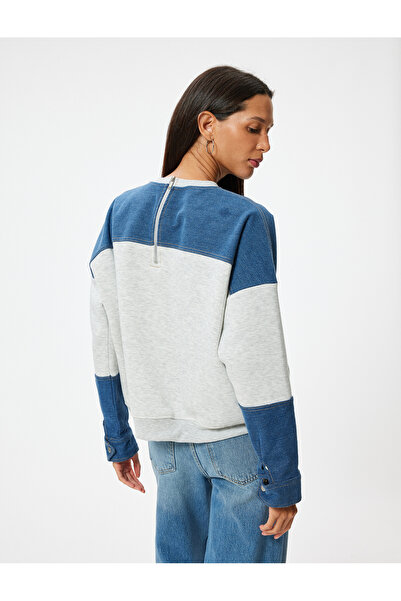 Koton Oversize mikina Color Block s výstřihem a zvýšeným zipem