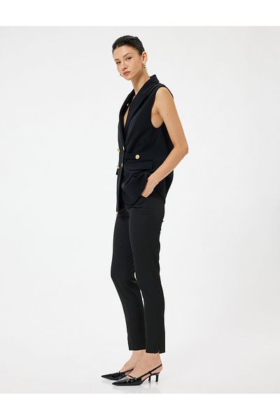 Koton High Waist Pocket Slim Fit Cigarette Pants