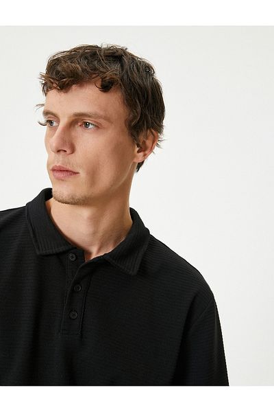 Koton Polo tričko Slim Fit s krátkým rukávem na knoflíky