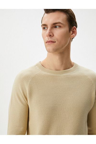 Koton Πλεκτό πουλόβερ Basic Crew Neck Raglan μανίκι βαμβακερό
