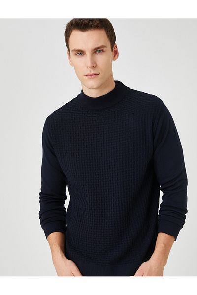 Koton Strickpullover mit halbem Rollkragen, schmaler Schnitt
