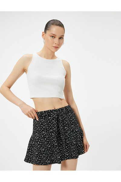 Koton Comfortable Fit Floral Patterned Shorts Skirt