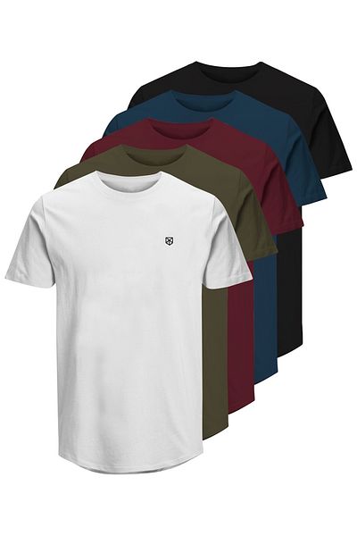 Jack & Jones T-Shirt BRODY TEE SS CREW NECK Kurzarmshirt 5er Pack