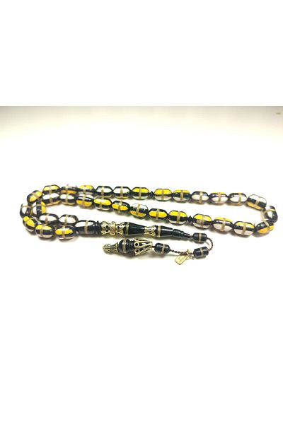 İskeçe Exclusive Halil Hilmi Master's Artifact Silver Embroidery Enameled Kuka Rosary Certified 6171