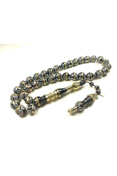 İskeçe Exclusive Halil Hilmi Master's Artifact Silver Embroidery Silver Spiral Enamel Kuka Prayer Beads Certified 6164