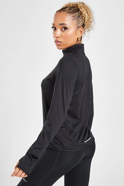 Nike Element 1/2 Zip Running Half Zip Top pentru alergare pentru femei cu buzunare laterale Negru