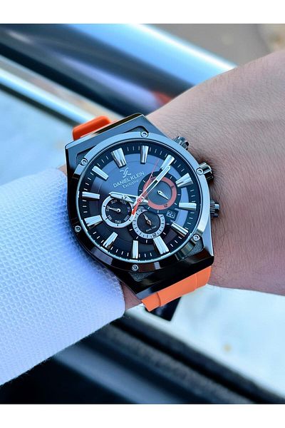 Daniel Klein Silicone Cord Inner Functions Active 30 Mt Water Resistant Men Wrist Watch Edk.10447.3