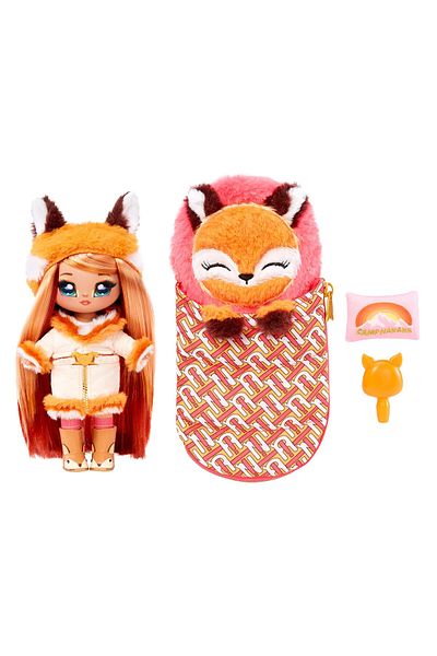 MGA Entertainment Na Na Na Surprise Sierra Foxtail Camping Doll | 7.5" Fox-Inspired Doll & Plush Sleeping Bag