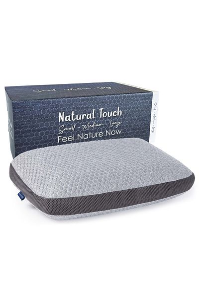 VİSCOTEX Visco Orthodox Pillow - Natural Lif, Air Channel Neck Support 56X37X12 Cm, Gray