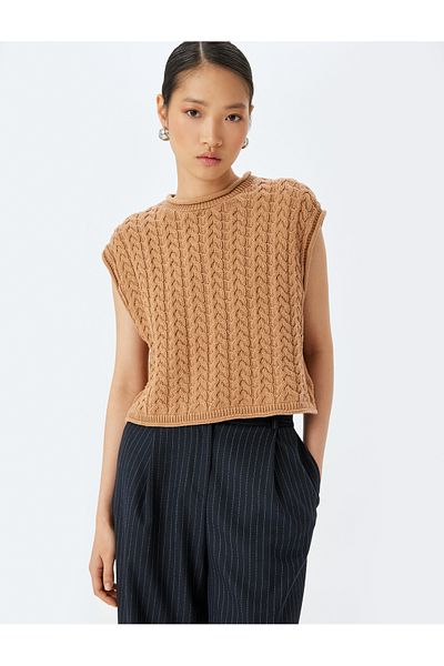 Koton Sleeveless Round Neck Hair Knit Sweater