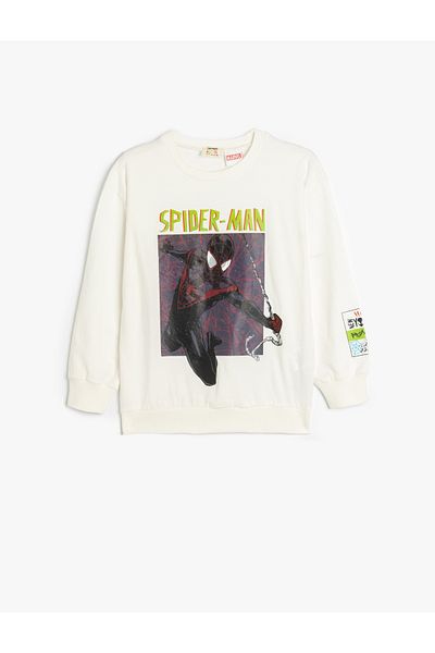 Koton Licensed Printed Cotton Long Sleeve Spiderman T-Shirt