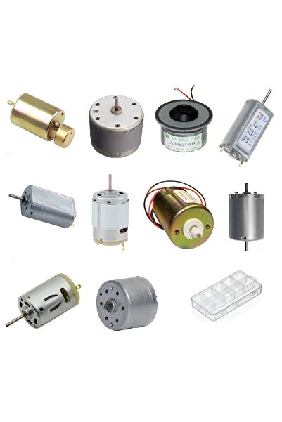 Devre Dünyası Büyük Tip Elektrik DC Motor Deney Seti Kutulu - 10 Adet (Titreşim ve Oyuncak Motoru Hediyeli)