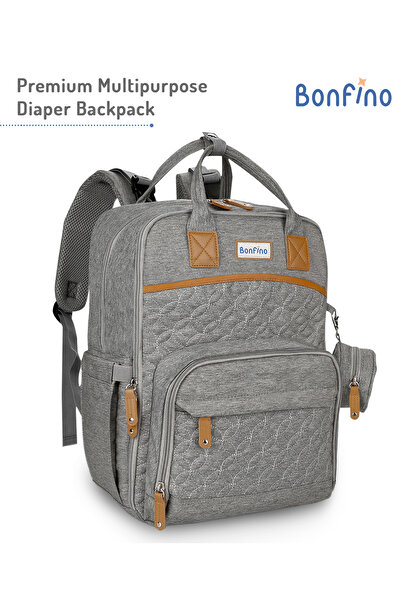 Bonfino Multipurpose Diaper Bag, Waterproof, Insulated Pockets, Baby Essentia...